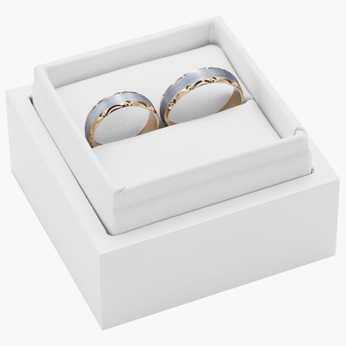 Obrączki ślubne: dwukolorowe złoto, okrągłe, 6 mm